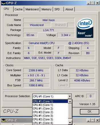 intel Clovertown eight core cpu