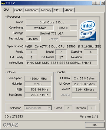 Core 2 Duo E8500 overclocking